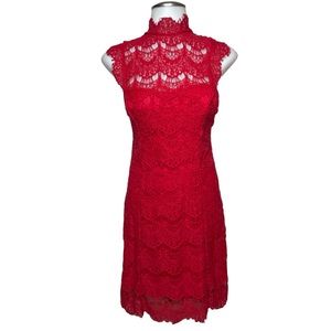 Free people daydream lace cherry mini dress M